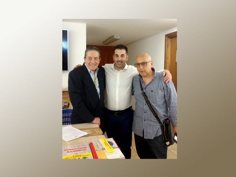 Franco con i due scrittori Stefano Sestini e Giuseppe Filippi
